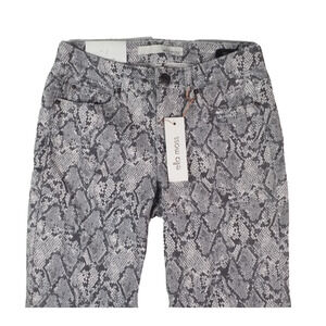 Ella Moss Snake Print Skinny Jeans Black White Sz 24 NWT